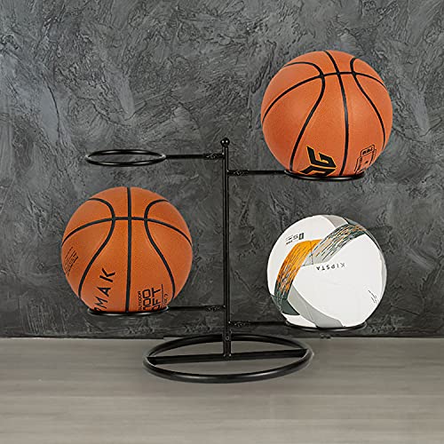 MyGift 4 Tier Sports Ball Storage Rack – Industrial Black Metal Freestanding Garage Sports Ball Holder Display Stand, Exercise Equipment Organizer | The Storepaperoomates Retail Market - Fast Affordable Shopping