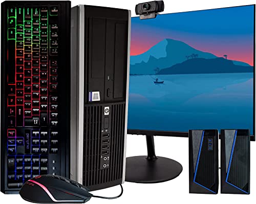 HP EliteDesk 8200 Business Desktop PC – Intel i7, 16GB Ram, 500GB SSD, Windows 10 Pro 64bit, New 24 Monitor, RGB Productivity Bundle (Renewed)