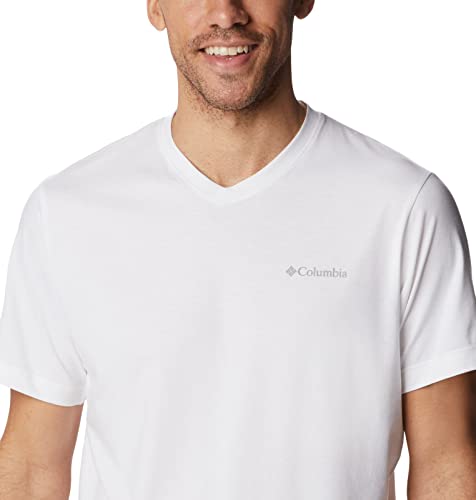 Columbia Men’s Sun Trek V-Neck Short Sleeve, White, X-Large | The Storepaperoomates Retail Market - Fast Affordable Shopping