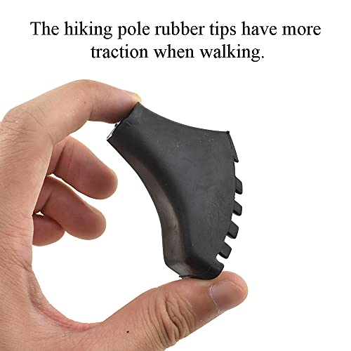 Yadaland Hiking Pole Rubber Tips 0.43inch Hole Diameter Protector Shock Absorbing Durable Solid Not Easy to Deform Slip Stay Securely for Trekking Walking Stick Grip Well Add Traction Black 2pieces | The Storepaperoomates Retail Market - Fast Affordable Shopping