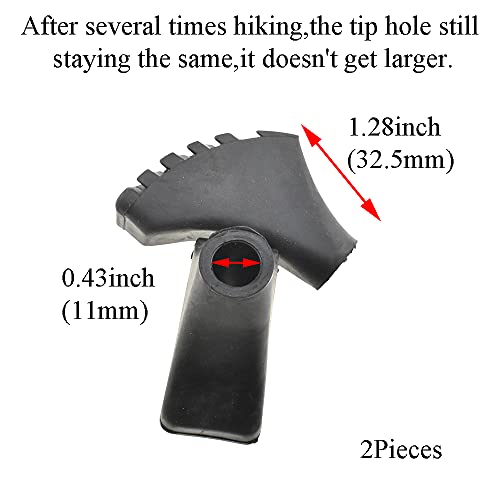Yadaland Hiking Pole Rubber Tips 0.43inch Hole Diameter Protector Shock Absorbing Durable Solid Not Easy to Deform Slip Stay Securely for Trekking Walking Stick Grip Well Add Traction Black 2pieces | The Storepaperoomates Retail Market - Fast Affordable Shopping