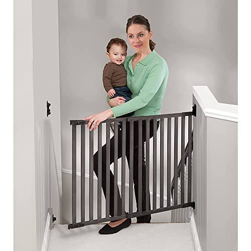KidCo G2304 Angle Mount Safeway Top of Stairs Quick Release Baby Gate for Blocking Stairs or Hallways and Dividing Rooms, 42.5 x 31 Inch, Bamboo, Gray | The Storepaperoomates Retail Market - Fast Affordable Shopping