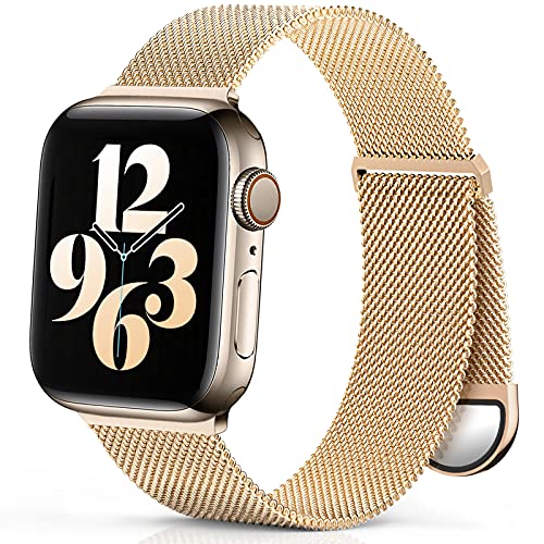 ZALAVER Metal Band Compatible with Apple Watch Bands 38mm 40mm 41mm 42mm 44mm 45mm 49mm, Adjustable Magnetic Stainless Steel Mesh Strap for iWatch Ultra Series 8 7 6 5 4 3 2 1 SE Women Men