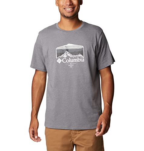 Columbia Men’s Thistletown Hills Graphic Short Sleeve, City Grey Heather/Hikers Graphic, Small | The Storepaperoomates Retail Market - Fast Affordable Shopping