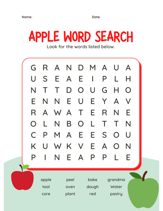 Apple Word Search | The Storepaperoomates Retail Market - Fast Affordable Shopping