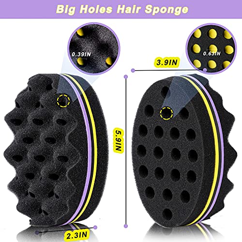 5Pcs Varied Twist Hair Sponges, Magic Curl Brush for Natural Hair, Twist Sponge Brush for Curls Men and Woman, Curling Sponge for Coils with 1 Metal Hair Pick | The Storepaperoomates Retail Market - Fast Affordable Shopping