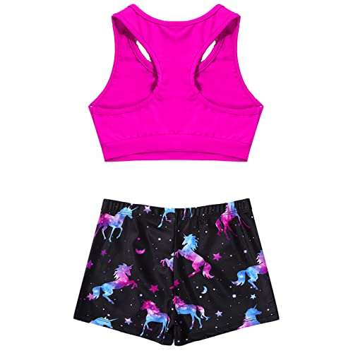Moggemol Kids Girls 2 Piece Gymnastics/Dance/Sports Outfits Racerback Crop Top and Booty Shorts Swimwear Dark Night Black 3-4 | The Storepaperoomates Retail Market - Fast Affordable Shopping