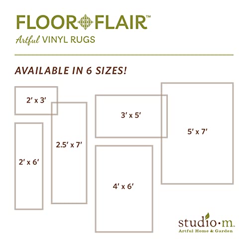 Studio M Floor Flair Woodsia – Cream Modern Greenery – 2.5 x 7 Ft Decorative Vinyl Rug – Non-Slip, Waterproof Floor Mat – Easy to Clean, Ultra Low Profile – Printed in The USA | The Storepaperoomates Retail Market - Fast Affordable Shopping