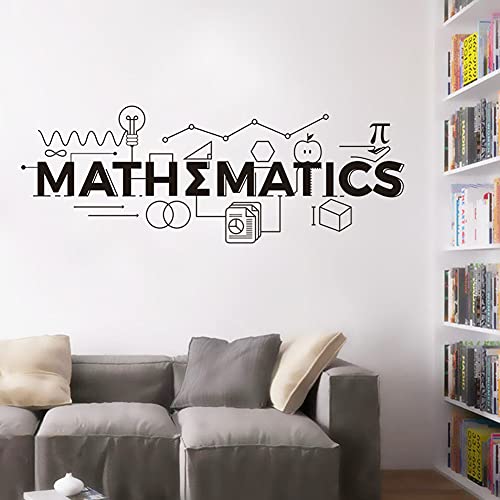 17×44 inch Children Room Mathematics Sign Wall Stickers Math Education Vinyl Decals School Classroom Decoration Motivational Poster Wall Murals HQ951 (Black)