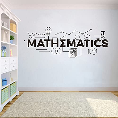 17×44 inch Children Room Mathematics Sign Wall Stickers Math Education Vinyl Decals School Classroom Decoration Motivational Poster Wall Murals HQ951 (Black) | The Storepaperoomates Retail Market - Fast Affordable Shopping