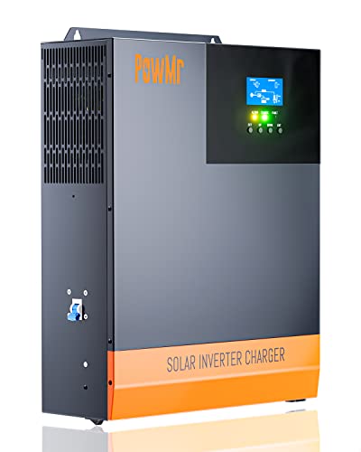 PowMr 5000W Hybrid Solar Inverter 48V DC to 110V AC, 5KW Off-Grid Pure Sine Wave Inverter Charger Built-in 80A MPPT Controller, Max 500V PV Input, for 48V Lead-Acid/Lithium Batteries