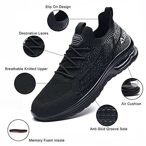 IIV Mens Air Running Shoes Casual Tennis Walking Athletic Gym Fashion Lightweight Slip On Sneakers Black US 10.5 | The Storepaperoomates Retail Market - Fast Affordable Shopping