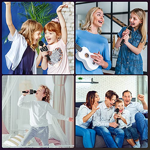 Karaoke Microphone for Kids Singing,5 in 1 Wireless Bluetooth Microphone with LED Lights Karaoke Machine Portable Mic Speaker Player Recorder for Home Party Birthday Black | The Storepaperoomates Retail Market - Fast Affordable Shopping