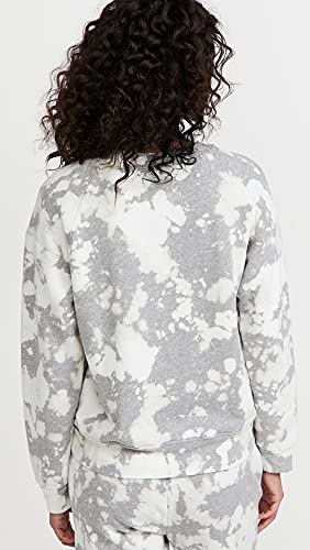Monrow Women’s Heather Bleach Out Pocket Raglan Sweatshirt, Heather Natural, Grey, Print, S | The Storepaperoomates Retail Market - Fast Affordable Shopping