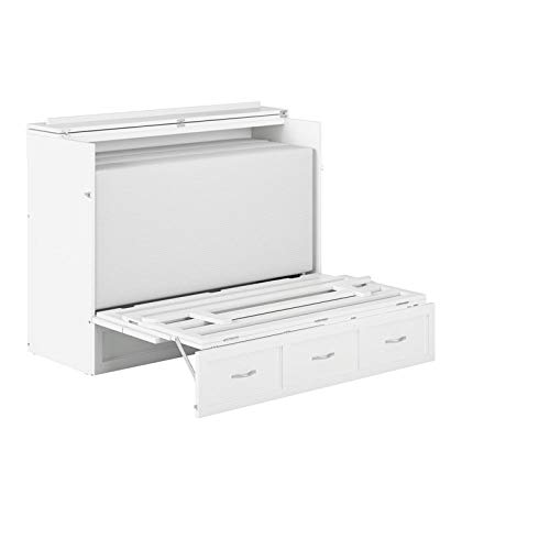 BOWERY HILL Full Size Murphy Bed Chest with Charging Station in White | The Storepaperoomates Retail Market - Fast Affordable Shopping