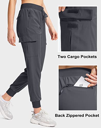 Soothfeel Women’s Hiking Cargo Pants with Zipper Pockets Lightweight Quick Dry Travel Athletic Joggers Pants for Women Dark Grey | The Storepaperoomates Retail Market - Fast Affordable Shopping