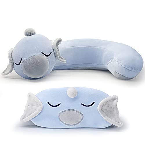 Cute Dragon Dratini Plush Neck U-Shaped Travel Pillow Anime Neck Pillow with Sleeping Eye Mask, Japanese Anime Stuffed Cervical Neck Pillow Eye Covers, Kawaii Travel Pillow for Car Airplane Train | The Storepaperoomates Retail Market - Fast Affordable Shopping