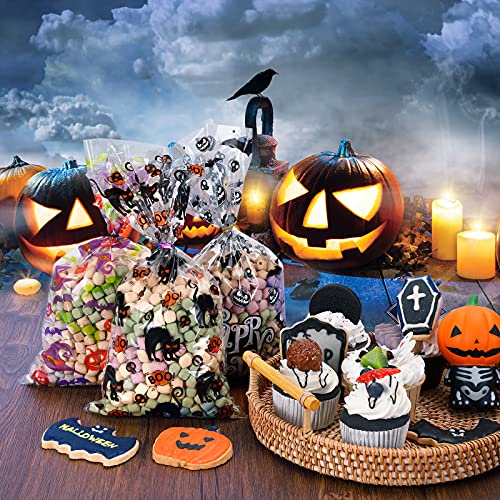 TOMNK Halloween Cellophane Bags 168 Pieces Treat Bags with Twist Ties for Holiday Goody, Party Favors, Cello Candy Bags and Gifts | The Storepaperoomates Retail Market - Fast Affordable Shopping