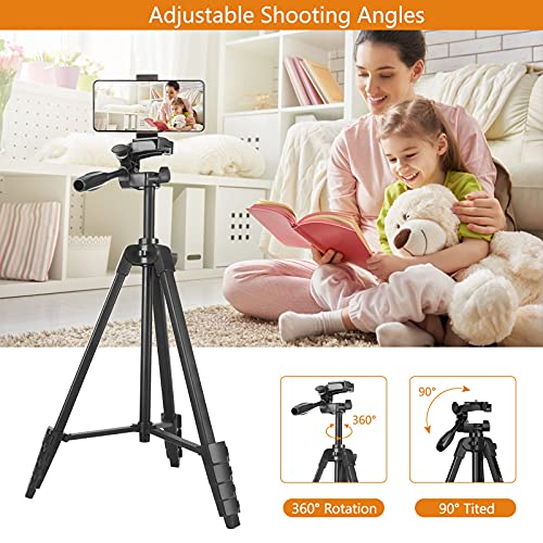 65″/165cm Phone Tripods with Remote Shutter and Universal Clip, Cell Phone Holder Compatible with iPhone/Android/Sport Camera Perfect for Video Recording/Selfies/Live Stream/Vlogging | The Storepaperoomates Retail Market - Fast Affordable Shopping