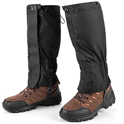 MIRACOL Leg Gaiters, Waterproof Snow Boot Gaiters for Hiking Hunting Climbing Snowshoeing Skiing, Adjustable Anti-Tear Outdoor Legging Gaiters for Men & Women(Black) | The Storepaperoomates Retail Market - Fast Affordable Shopping