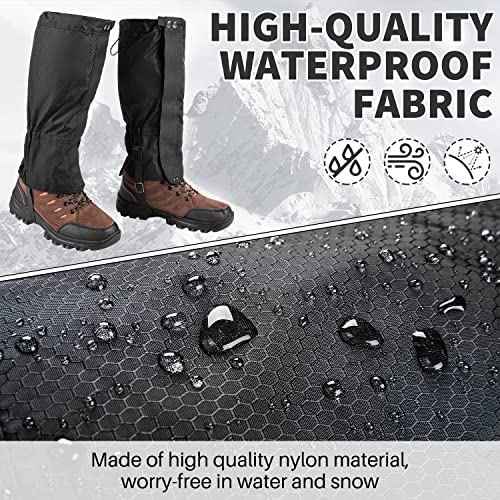 MIRACOL Leg Gaiters, Waterproof Snow Boot Gaiters for Hiking Hunting Climbing Snowshoeing Skiing, Adjustable Anti-Tear Outdoor Legging Gaiters for Men & Women(Black) | The Storepaperoomates Retail Market - Fast Affordable Shopping