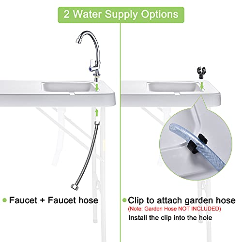 Yescom Portable Fish Table Folding Cleaning Cutting Sink Faucet Fillet Camp Outdoor | The Storepaperoomates Retail Market - Fast Affordable Shopping