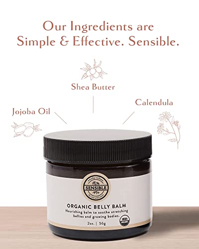 Sensible Organic Belly Balm | All-Natural Pregnancy Skincare with Shea Butter for Stretching Skin (2 oz) | The Storepaperoomates Retail Market - Fast Affordable Shopping