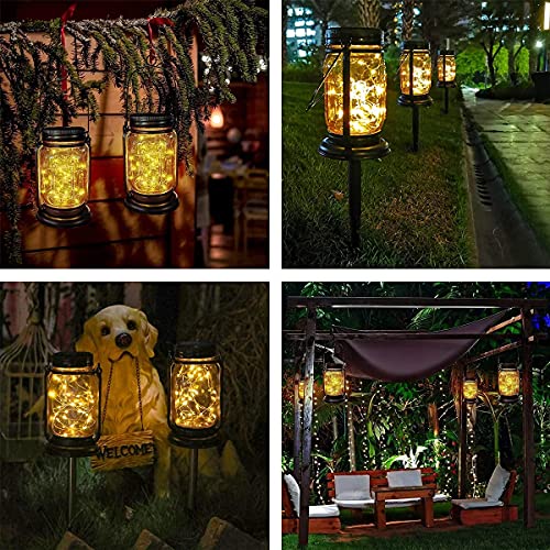 2 Pack Morestar Mason Jar Solar Lights with 30 LEDs,Garden Solar Lights Outdoor Decorative,Gardening Gifts for Mom Grandmom Lawn Pathway Yard Patio Decorations | The Storepaperoomates Retail Market - Fast Affordable Shopping
