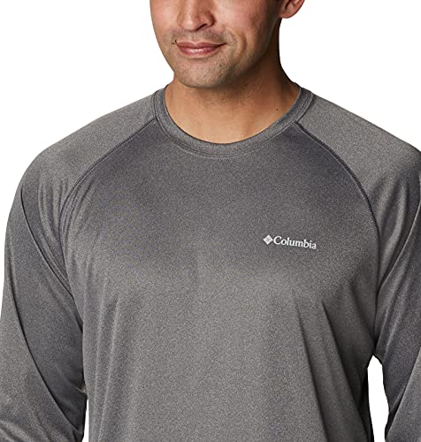 Columbia Men’s Fork Stream Heather Long Sleeve Shirt, Charcoal Heather/Cool Grey Logo, X-Large | The Storepaperoomates Retail Market - Fast Affordable Shopping