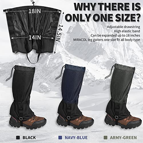 MIRACOL Leg Gaiters, Waterproof Snow Boot Gators for Men & Women, Shoe Gaiters for Hiking, Skiing, Snowshoeing, Climbing | The Storepaperoomates Retail Market - Fast Affordable Shopping