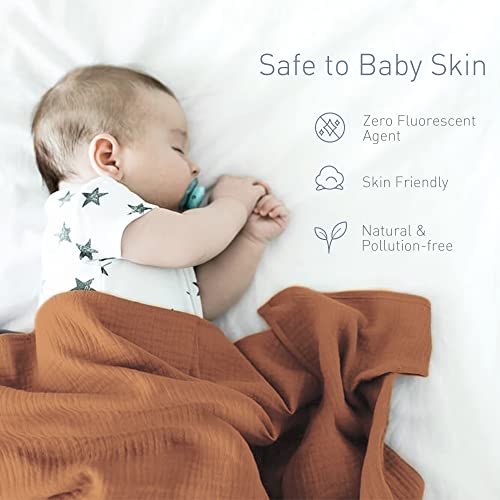 Knirose Newborn Baby Swaddle Blanket Unisex Swaddle Wrap Soft Silky Bamboo Muslin Swaddle Blankets Neutral Receiving Blanket for Newborn Boys and Girls Large 47 x 47 inches(120x120cm) (Claybank) | The Storepaperoomates Retail Market - Fast Affordable Shopping