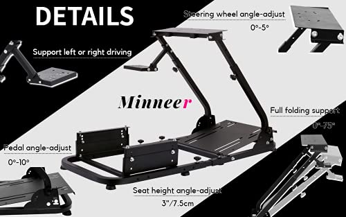 Minneer Racing Wheel Stand with Real Seat Steering Simulator Cockpit Fit for Fantec, Logitech G25, G27, G29, G920, T500, T300Rs | The Storepaperoomates Retail Market - Fast Affordable Shopping