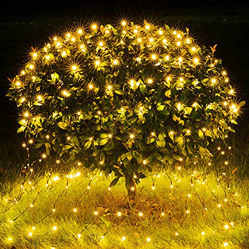 BlcTec Christmas Net Lights, 360 LEDs 9.8ft x 6.6ft Outdoor Christmas Bush Lights with 8 Modes, Timer, Connectable, Waterproof and Durable Green Weir for Trees, Bushes, Outdoor Christmas Decorations