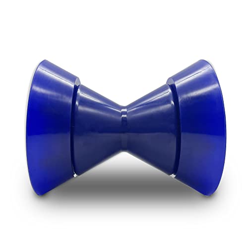 COLOFULWAY 4″ Boat Trailer Roller Assembly Poly Bow Roller with Spoke fits 1/2″ Shaft, Polyurethane(Blue)