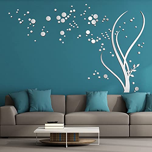 3D Acrylic Tree Wall Stickers – DIY Photo Frame Tree Wall Decorations for Nursery Living Room Bedroom TV Background (Silver-Right, XL) | The Storepaperoomates Retail Market - Fast Affordable Shopping