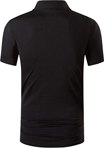 Sportides Men’s Short Sleeve Quick Dry Wicking Breathable Sport Polo T-Shirts Tee Shirt Running LSL286 Black XXL | The Storepaperoomates Retail Market - Fast Affordable Shopping