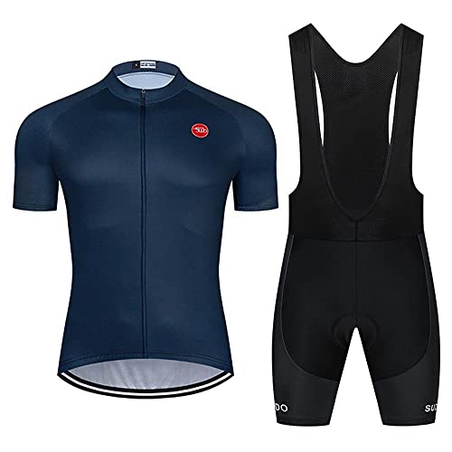 SUDUSUDO Men’s Cycling Jersey Set Road Bike Shirts Short Sleeve Breathable Cycling Clothing Bib Shorts with 20D Gel Padded | The Storepaperoomates Retail Market - Fast Affordable Shopping
