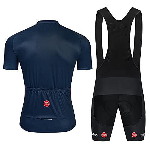 SUDUSUDO Men’s Cycling Jersey Set Road Bike Shirts Short Sleeve Breathable Cycling Clothing Bib Shorts with 20D Gel Padded | The Storepaperoomates Retail Market - Fast Affordable Shopping