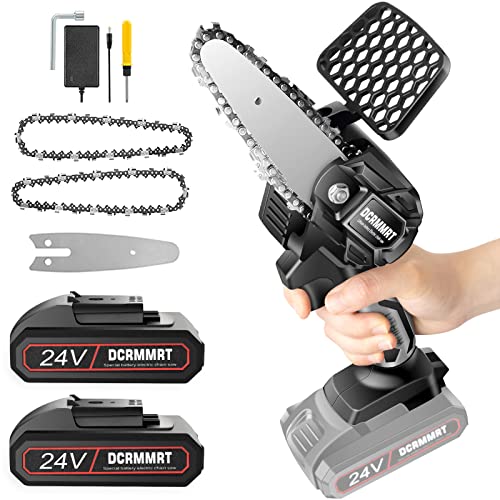 Cordless Mini Chainsaw Electrical Saw Wood Saw Power Chain Saws Portable Handheld 4″ 24V Rechargeable for Trimming Wood Cutting Pruning Logging Gardening Courtyard Household | The Storepaperoomates Retail Market - Fast Affordable Shopping