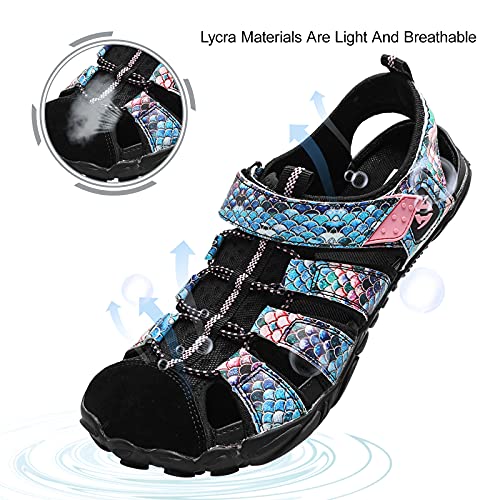 JIASUQI Athletic Quick Dry Swim Pool Hiking Water Shoes Womens Girls Sports Sandals Sneakers Colorful Fish Scale 10Women/8.5Men | The Storepaperoomates Retail Market - Fast Affordable Shopping