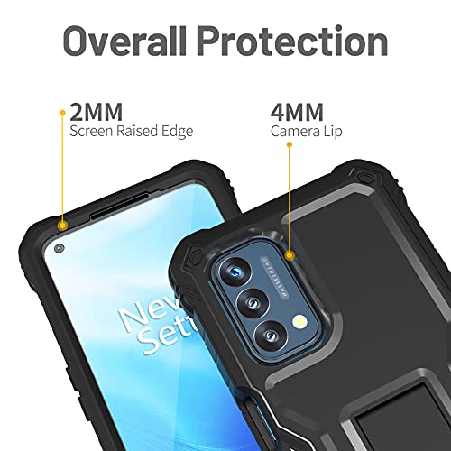 FITO for OnePlus Nord N200 5G Case, Dual Layer Shockproof Heavy Duty Case for OnePlus N200 5G Phone with Screen Protector, Built-in Kickstand (Black) | The Storepaperoomates Retail Market - Fast Affordable Shopping