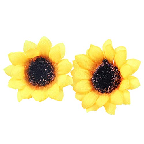 Faym 100pcs Artificial Silk Yellow Sunflower Artificial Sunflower Heads HeadsFabric Floral for Home Decoration Wedding Decor Bride Holding Flowers Garden Craft Art Decor | The Storepaperoomates Retail Market - Fast Affordable Shopping