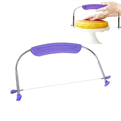 WAFJAMF Adjustable Cake Leveler Cutter, Professional Cake Slicer with Stainless Steel Wires and Handle for Leveling Tops of Layer Cakes Suitable for 10 Inch Cake