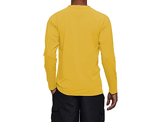 Men’s Long Sleeve Swim Shirts Rashguard UPF 50+ UV Sun Protection Shirt Athletic Workout Running Hiking T-Shirt Swimwear Yellow S | The Storepaperoomates Retail Market - Fast Affordable Shopping