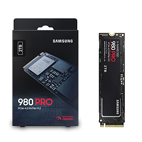 Samsung 980 PRO 2TB PCIe SSD – 7,000 MB/s 4.0 x 4 M.2 NVMe Gen4 Internal Gaming Solid State Drive with V-NAND Technology for Laptops Desktops and Crypto Chia Mining – MZ-V8P2T0B/AM