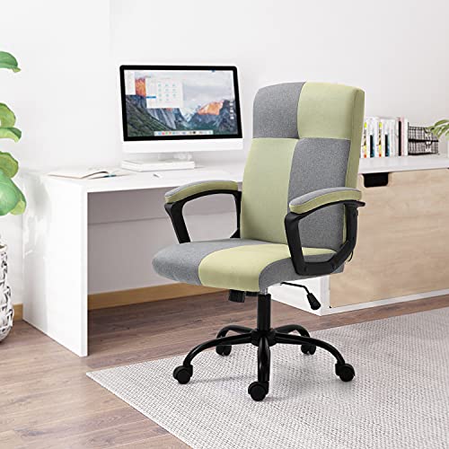 B2C2B Home Office Desk Chair High Back Computer Chair Fabric Executive Chair Rolling Swivel Adjustable Task Chair with Wheels for Teens,Adults,Green,Grey | The Storepaperoomates Retail Market - Fast Affordable Shopping