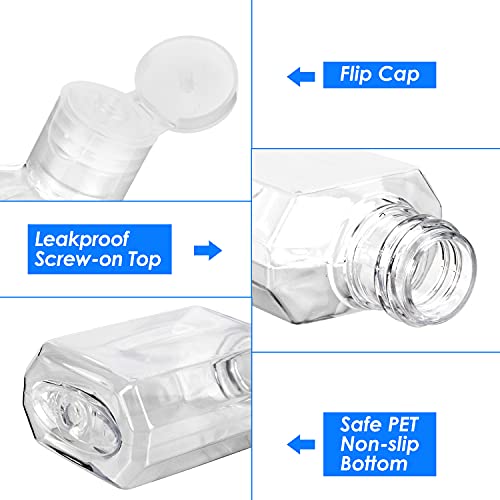 30 Pieces 1 oz Plastic Bottles Clear Travel Bottles with Flip Cap Portable Empty Hand Sanitizer Bottles, Refillable Containers for Travel Business Trip | The Storepaperoomates Retail Market - Fast Affordable Shopping