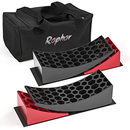 Rophor Camper Levelers, RV Leveling Blocks Ramps Kit for Travel Trailer, Include Two Curved Levelers, Two Chocks, Two Anti-Slip Mats and Carrying Bag, Up to 35,000 lbs | The Storepaperoomates Retail Market - Fast Affordable Shopping
