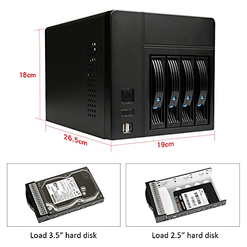 NAS Case 4-Bay K3 Chassis,AUDHEID New Network Storage Server,Compatible Flex PSU Mini-ITX,4 x 2.5/3.5″ Tray,Network Attached Storage Enclosure with 2 Front USB Ports and Chassis Fan | The Storepaperoomates Retail Market - Fast Affordable Shopping