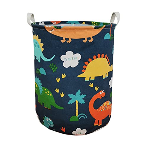 INSLIKE Kids Laundry Basket Waterproof Collapsible Laundry Hamper Large Toy Box Storage Basket for Nursery Hamper Clothes Home Baby Gift Basket(blue dinosaur) | The Storepaperoomates Retail Market - Fast Affordable Shopping